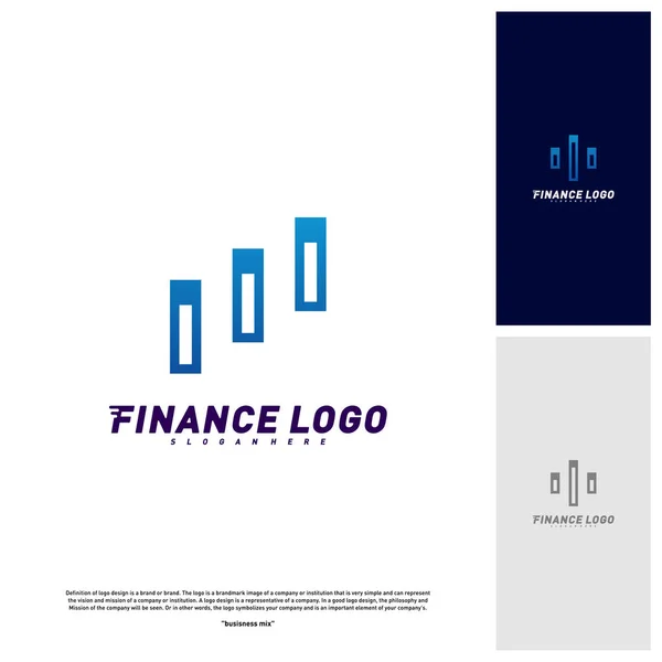 Estatísticas Financial Advisors Logo Design Concept. Logotipo financeiro Modelo Vector Icon — Vetor de Stock