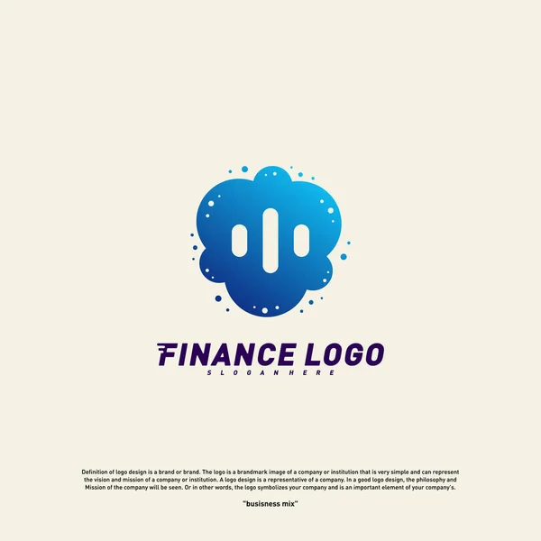 Statistiques colorées Conseillers financiers avec hexagone Logo Design Concept. Modèle de logo Finance Icône vectorielle — Image vectorielle