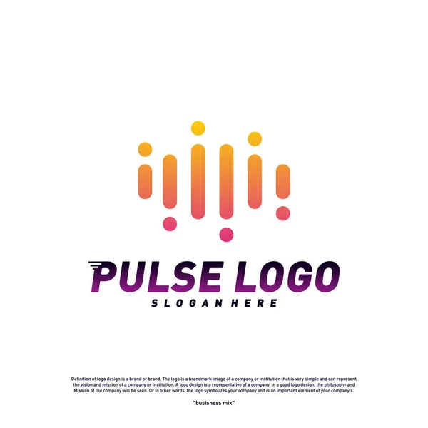 Diseño de logotipo de pulso vector concepto. Gente Beat logo Plantilla Vector . — Vector de stock