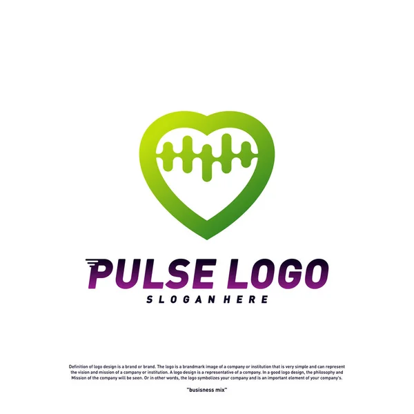 Logo Love Heart Pulse wektor koncepcji. Ludzie Beat logo wektor szablonu. — Wektor stockowy