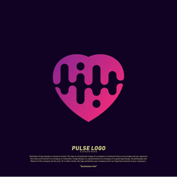 Love Heart Pulse vector concepto de diseño de logotipo. Gente Beat logo Plantilla Vector . — Vector de stock