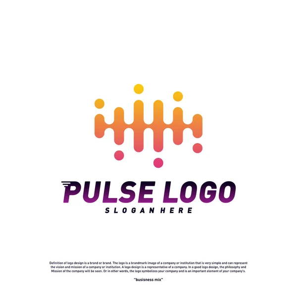 Diseño de logotipo de pulso vector concepto. Gente Beat logo Plantilla Vector . — Vector de stock