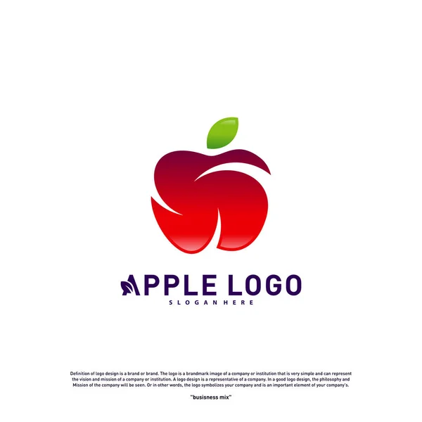 Apple logo design concept vector. Fruit Apple Creative Logo vector template. Icon symbol — Stock Vector