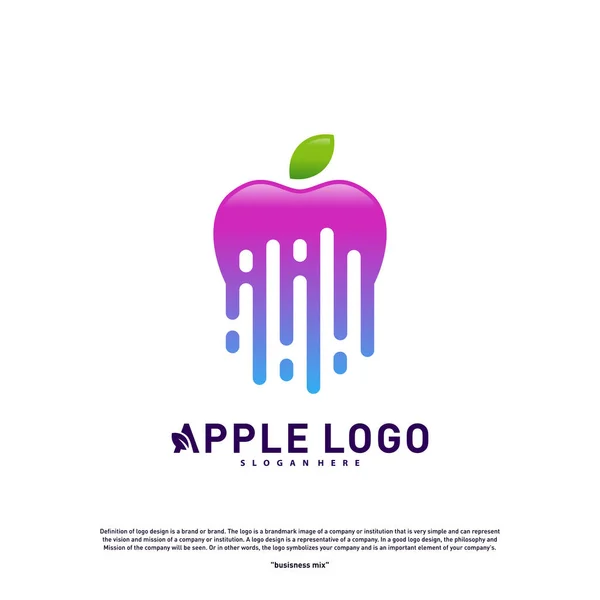 Tech Apple logo design concept. Fast Apple Creative Technology Logo vector template. Icon symbol — 스톡 벡터