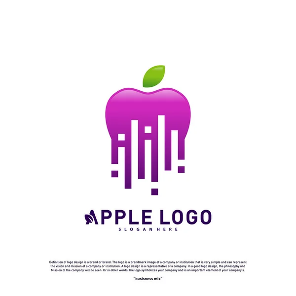 Concepto de diseño de logotipo de Apple Tech. Plantilla vectorial rápida Apple Creative Technology Logo. Icono símbolo — Archivo Imágenes Vectoriales