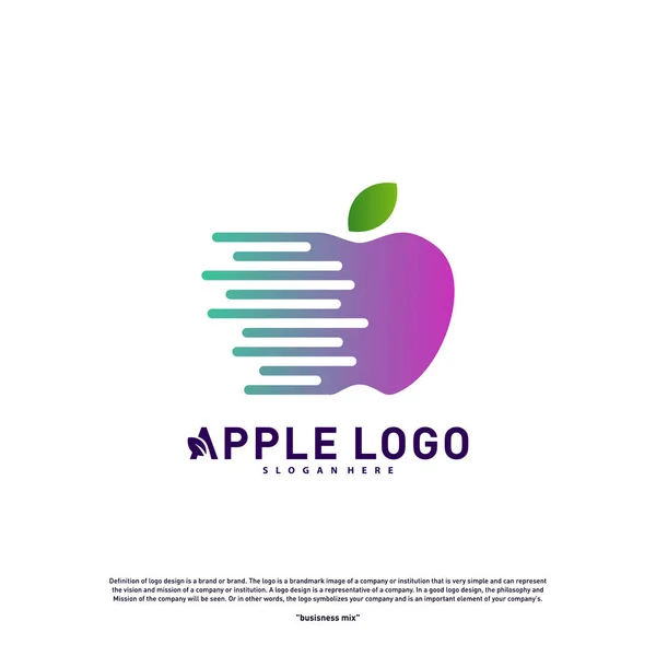 Tech Apple logo design concept. Fast Apple Creative Technology Logo vector template. Icon symbol — Stock Vector