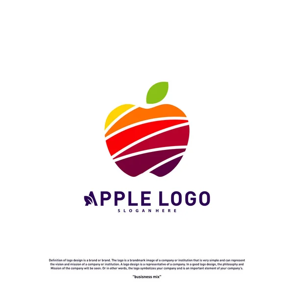 Colorido vector concepto de diseño de logotipo de Apple. Plantilla vectorial Fruit Apple Creative Logo. Icono símbolo — Vector de stock