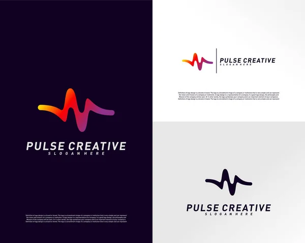 Medical Pulse or Wave logo design concept.Health Pulse logo template vector. Símbolo de icono — Archivo Imágenes Vectoriales
