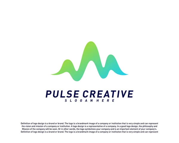 Medical Pulse or Wave logo design concept.Health Pulse logo template vector. Símbolo do ícone — Vetor de Stock