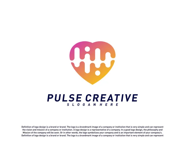Amor Medical Pulse logo design concept.Healthcare Pulse logotipo modelo vetor. Símbolo do ícone — Vetor de Stock