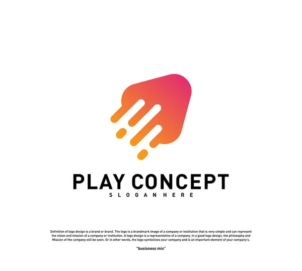 Concepto de diseño de logotipo Fast Play. Play tech logo template vector. Símbolo de icono — Vector de stock