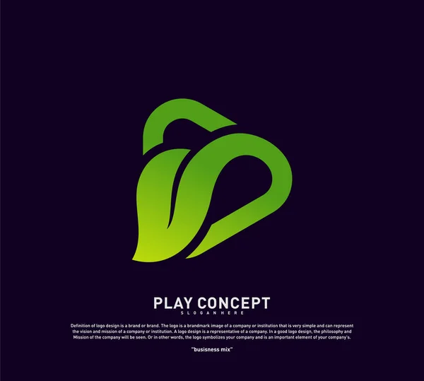 Concepto de diseño de logo Green Play. Plantilla vectorial logo Nature Play. Icono de símbolo — Vector de stock