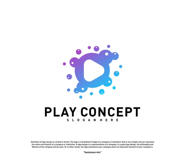 Colorido concepto de diseño del logotipo de Play. Plantilla de logo Play vector. Símbolo de icono — Vector de stock