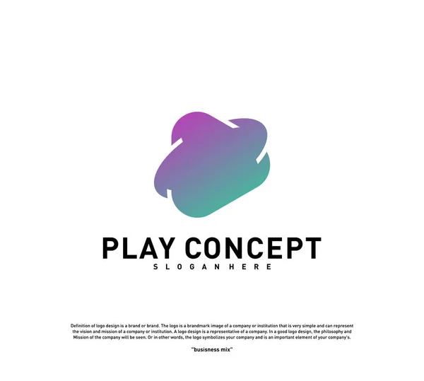 Juega concepto de diseño de logotipo. Planeta Play logo plantilla vector. Símbolo de icono — Vector de stock