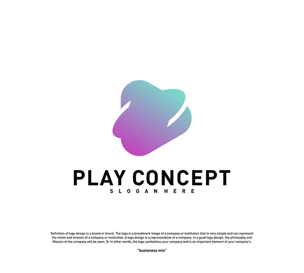 Juega concepto de diseño de logotipo. Planeta Play logo plantilla vector. Símbolo de icono — Vector de stock