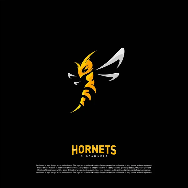 Diseño del logotipo de la abeja vector. Plantilla logo Hornets. Icono símbolo — Archivo Imágenes Vectoriales