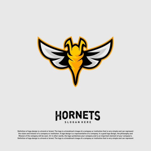 Arı logosu tasarım vektörü. Hornets logo şablonu. Simge simgesi — Stok Vektör