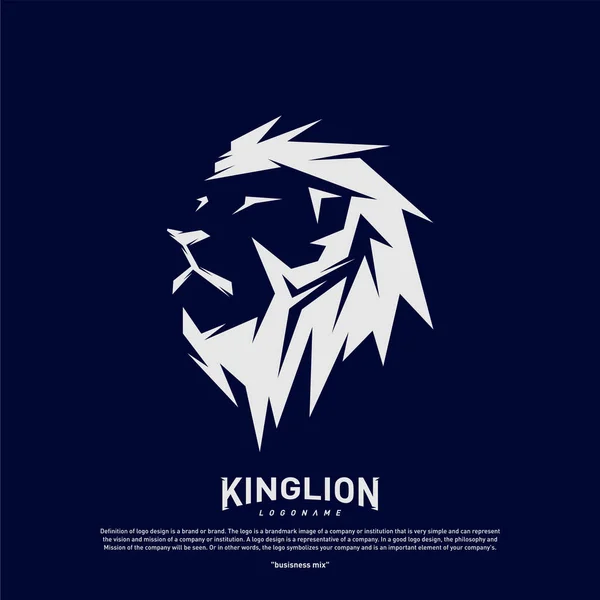 Conceito de design de logotipo do Lions. Rei Lions Logo Design Template Vector. Símbolo do ícone —  Vetores de Stock