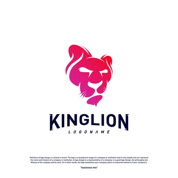 Koncepcja Logo Lions. Wektor wzorca logo Króla Lwa. Symbol ikony — Wektor stockowy