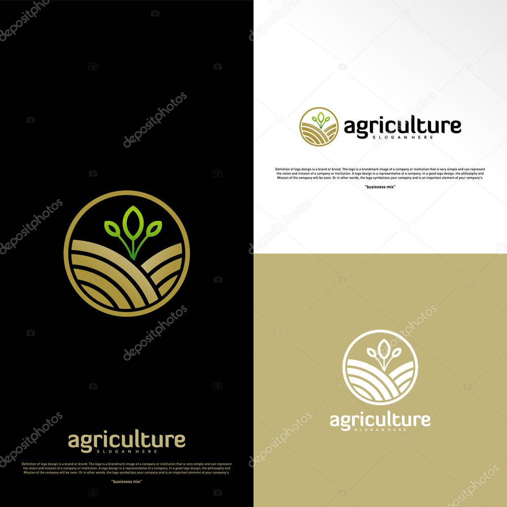Agriculture Logo concept. Nature Farm Logo Design Template Vector. Icon Symbol