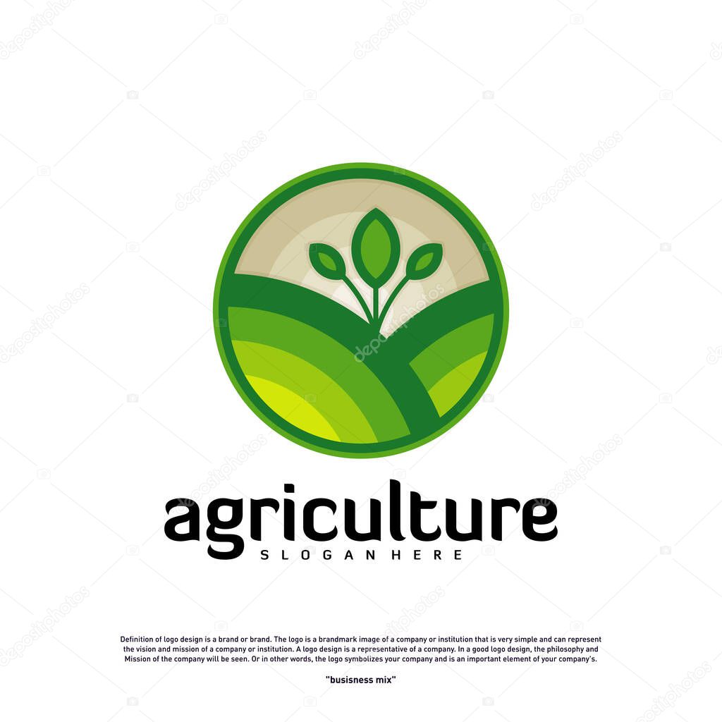 Agriculture Logo concept. Nature Farm Logo Design Template Vector. Icon Symbol