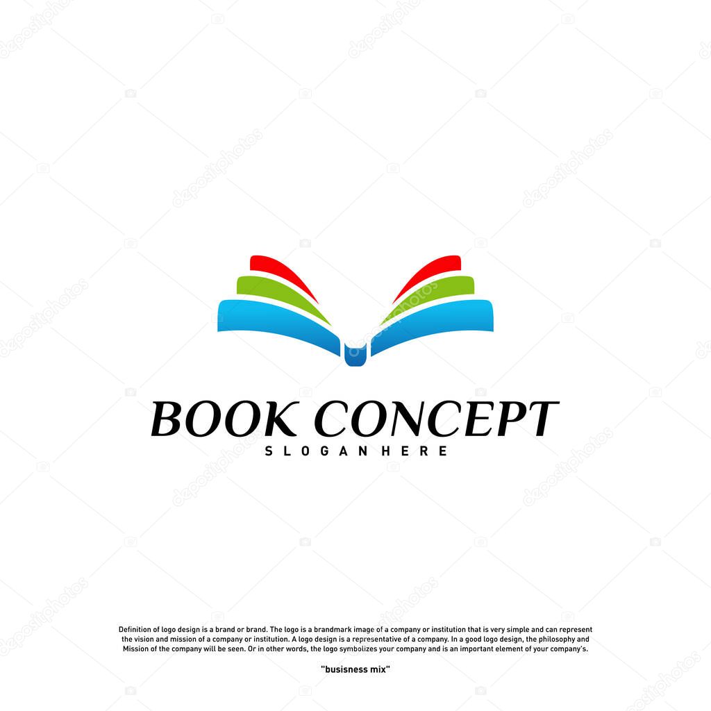 Book Logo concept. Smart Learning Education Logo Design Template Vector. Icon Symbol