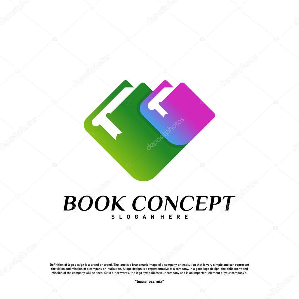 Love Book Logo concept. Heart Learning Education Logo Design Template Vector. Icon Symbol