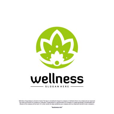 Sağlık Logosu Tasarım Konsepti. Doğa Yaprak Logosu Şablon Vektörü. Simge Sembolü