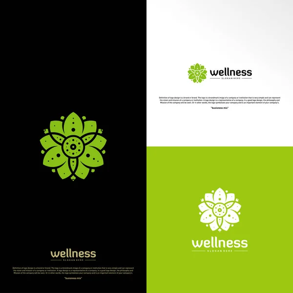 Wellness-Logo-Design-Konzept. Natur-Blatt-Logo-Design-Vorlagenvektor. Symbolbild — Stockvektor