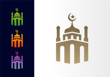 Cami Simgesi logo tasarım vektörü. Cami Müslümanı simge vektör tasarım şablonu.