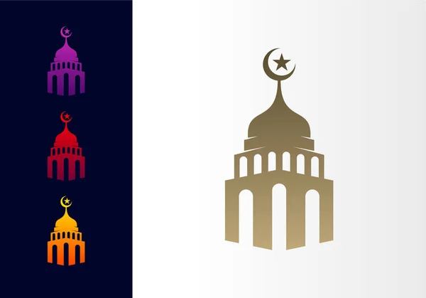 Mezquita Icono simple logo diseño vector. Mosque Moslem icon vector Plantilla de diseño de ilustración . — Vector de stock