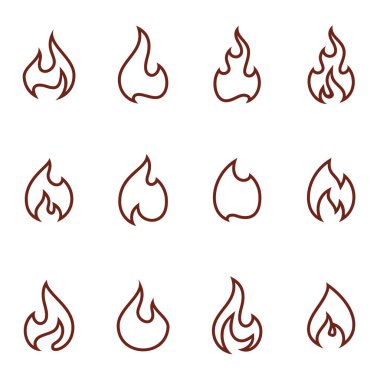 Ateş Alevi Logosu Tasarım Vektör Şablonu. Simge Sembolü.