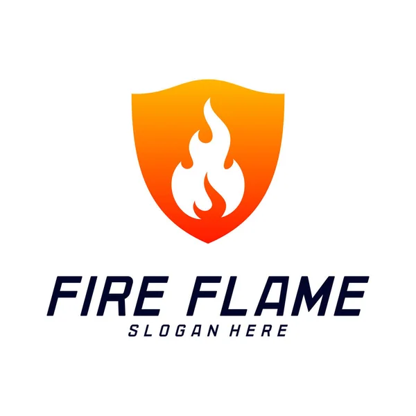 Plantilla Vectorial Diseño Logotipo Escudo Contra Incendios Escudo Fuego Logo — Archivo Imágenes Vectoriales