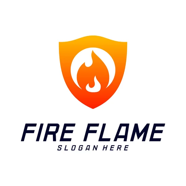 Πρότυπο Διάνυσμα Σχεδιασμού Λογότυπων Ασπίδων Πυρκαγιάς Έννοια Λογότυπου Ασπίδας Φωτιάς — Διανυσματικό Αρχείο