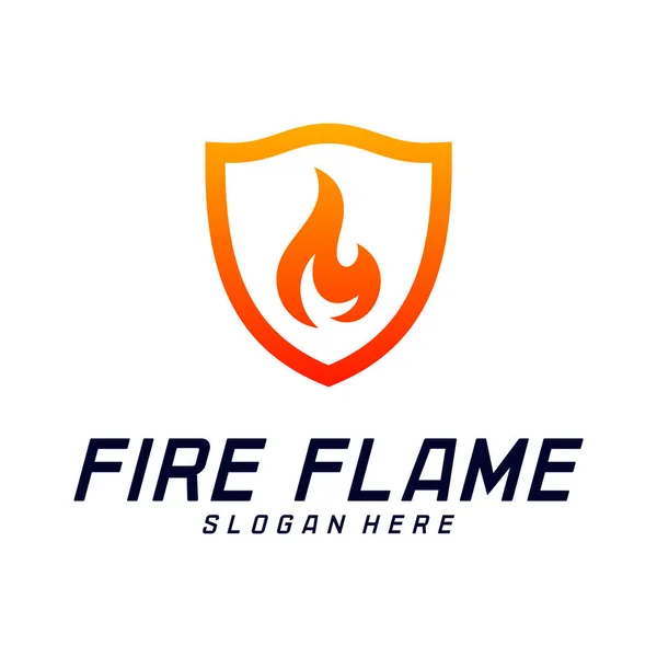 Plantilla Vectorial Diseño Logotipo Escudo Contra Incendios Escudo Fuego Logo — Archivo Imágenes Vectoriales