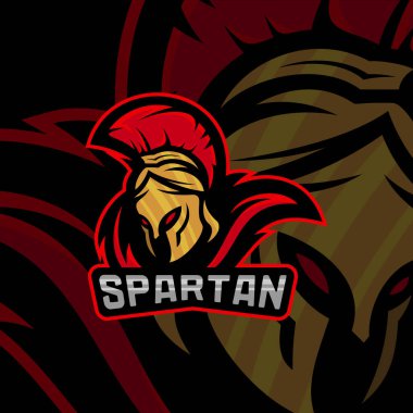 Spartan Logo Vektör Şablonu. Modern logo esport takımı. Amblem logosu