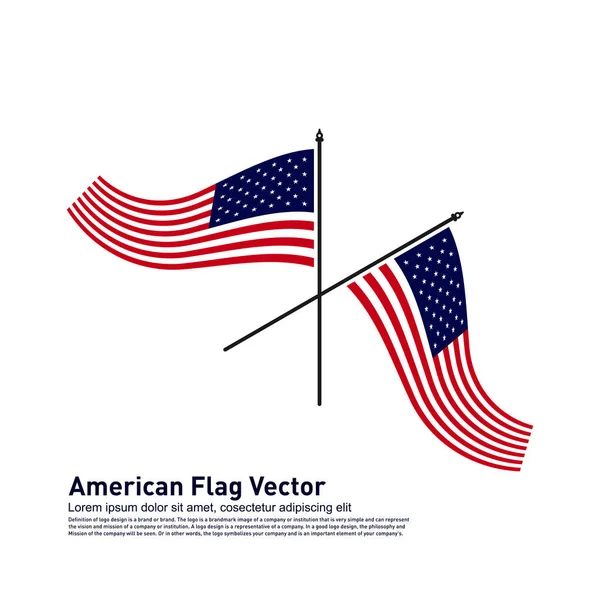 Americká Vlajka Vektorové Ilustrace Design Šablony Symbol Ikony — Stockový vektor