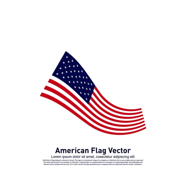 Plantilla Diseño Ilustración Vectorial Bandera Americana Símbolo Icono — Vector de stock