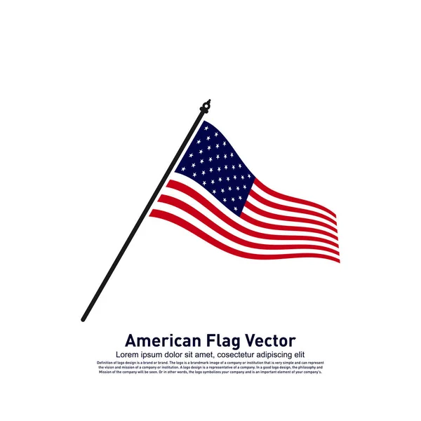 Americká Vlajka Vektorové Ilustrace Design Šablony Symbol Ikony — Stockový vektor