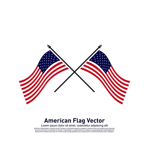 アメリカ国旗ベクトルイラストデザインテンプレート アイコンシンボル — ストックベクタ
