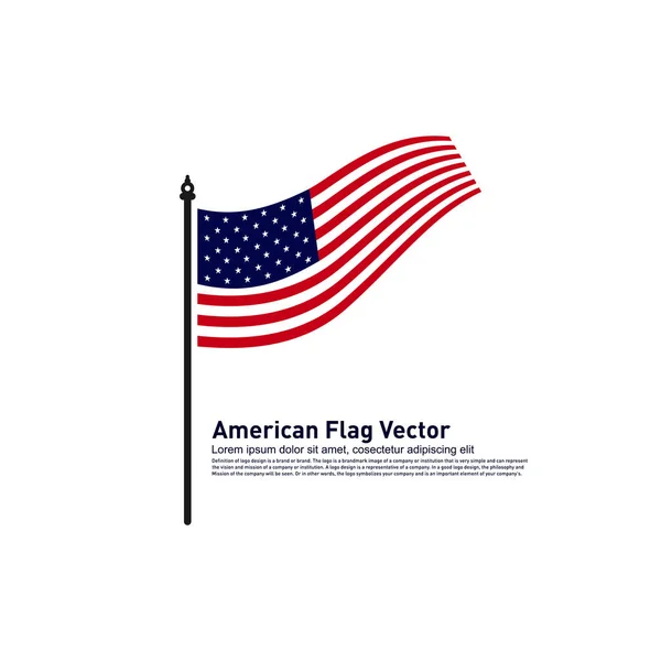 アメリカ国旗ベクトルイラストデザインテンプレート アイコンシンボル — ストックベクタ