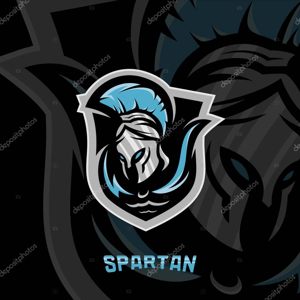 Spartan Logo Vector Template. Modern logo esport team. Emblem logo