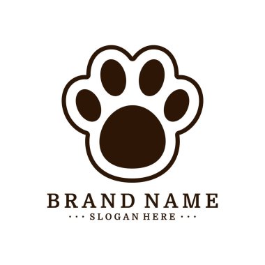 Köpek Ayağı logosu Tasarım Vektör Şablonu. Köpek simgesi logo vektörü