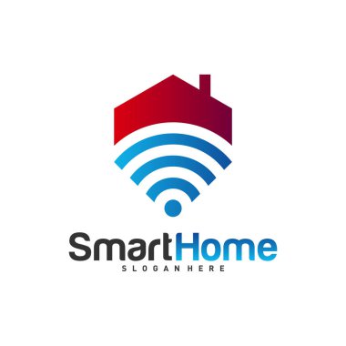 Wifi Evi Vektör Logosu. Akıllı Ev Teknolojisi Logo Vektörü. House Net Logo Kavram Vektörü