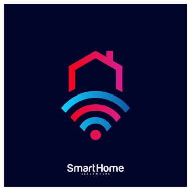 Wifi Evi Vektör Logosu. Akıllı Ev Teknolojisi Logo Vektörü. House Net Logo Kavram Vektörü