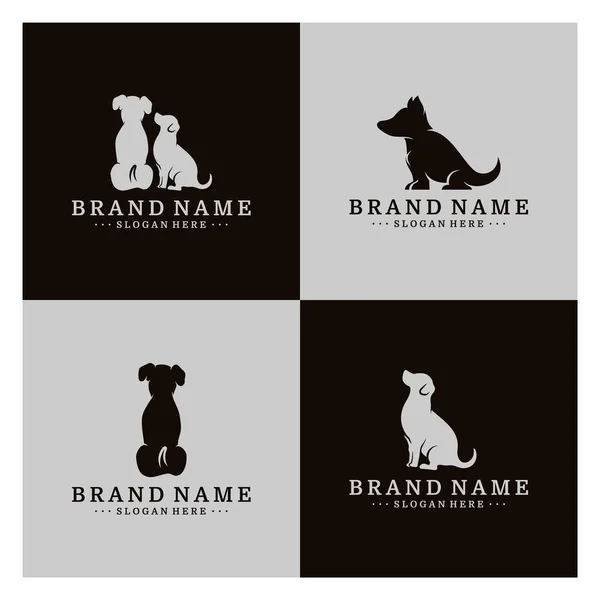 Köpek logosu tasarım vektör şablonu. Köpek simgesi logo vektörü