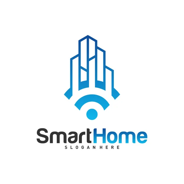 Smart City Tech Logo Vector City Net Logo Concept Vector — Vector de stock