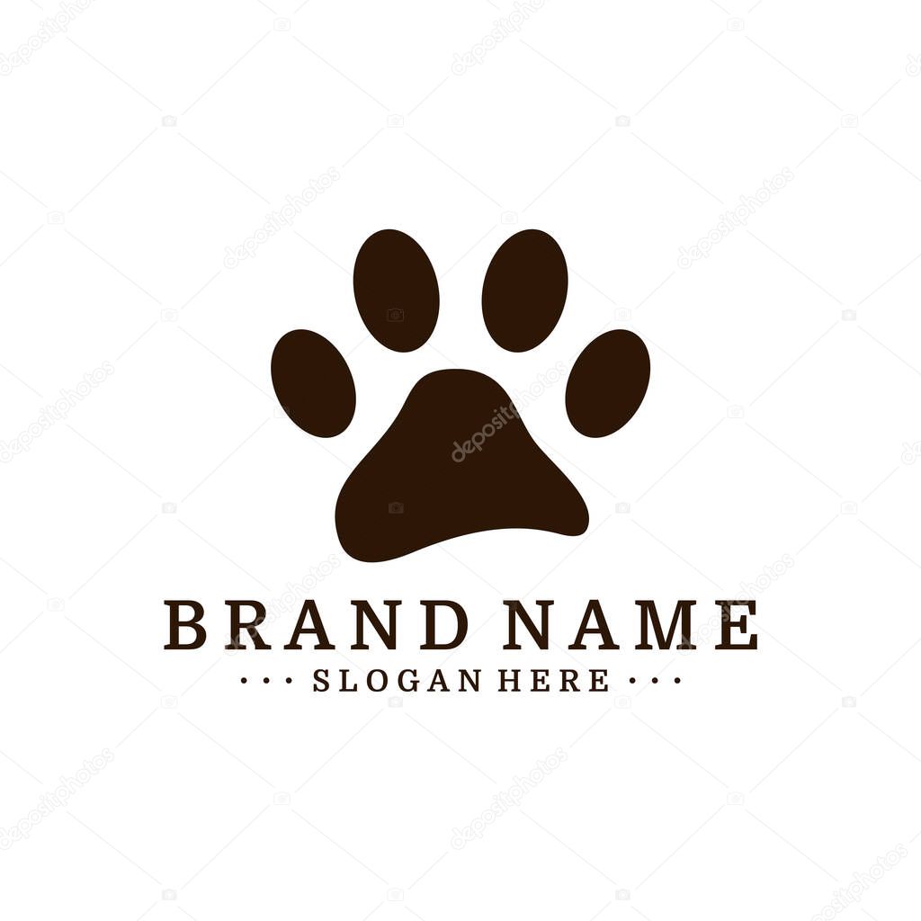 Dog Foot logo Design Vector Template. Dog icon logo vector