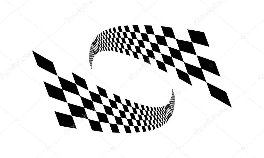 Racing flag Design Template. Race flag Design Vector. Speed Flag Simple Design Illustration Vector.