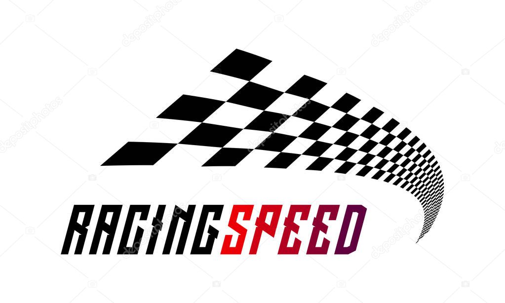 Racing flag Design Template. Race flag Design Vector. Speed Flag Simple Design Illustration Vector.